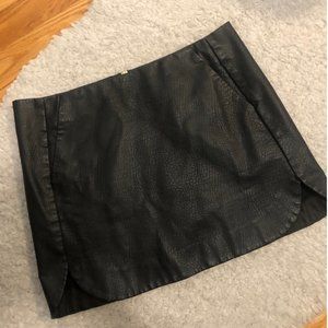 Topshop Black Faux Leather Mini Skirt